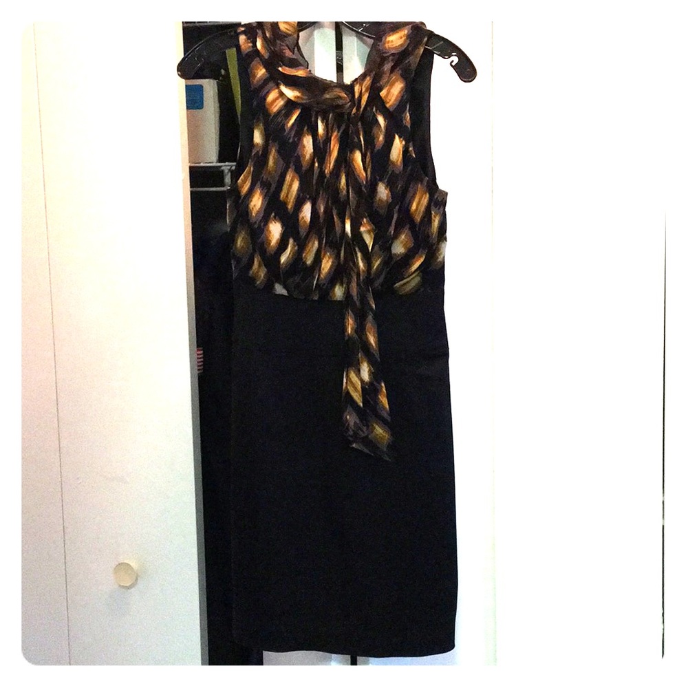 High necked sleeveless BCBG holiday dress